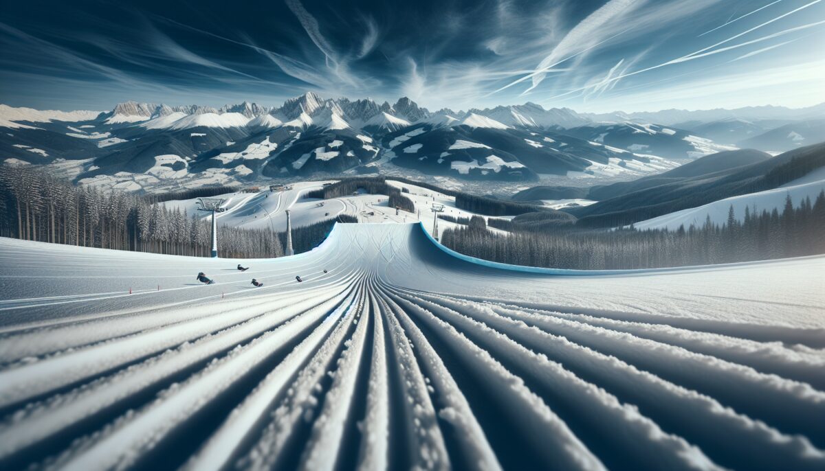 Atleta in azione durante una gara di snowboard cross