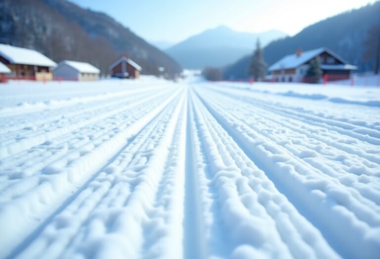 Atleti che praticano biathlon in Val Martello