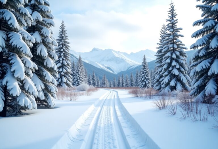 Sciatori di fondo nel paesaggio innevato del Trentino