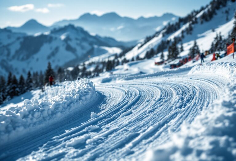 Atleti in azione durante una gara di snowboard cross