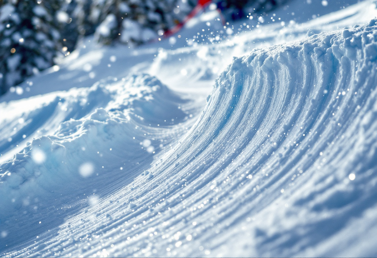 Atleti in azione durante una gara di snowboard cross