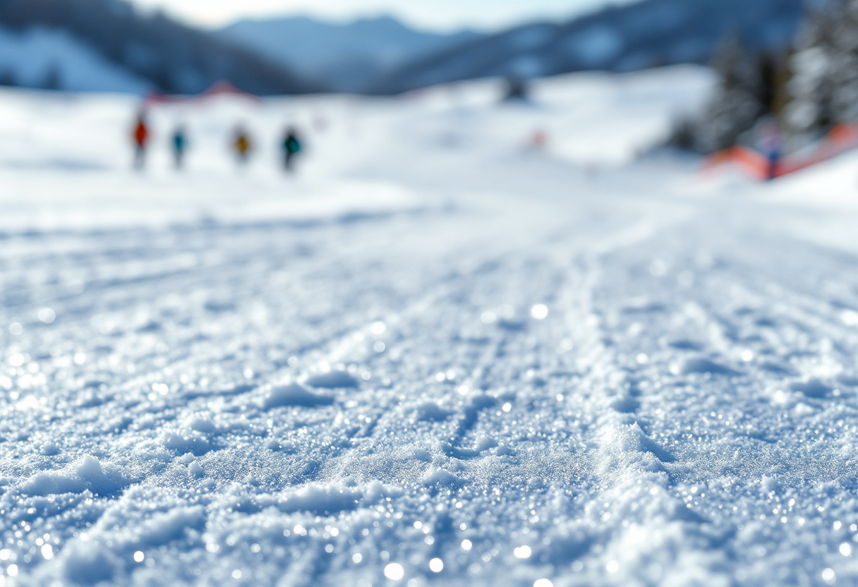 Atleti in azione durante una gara di snowboard cross