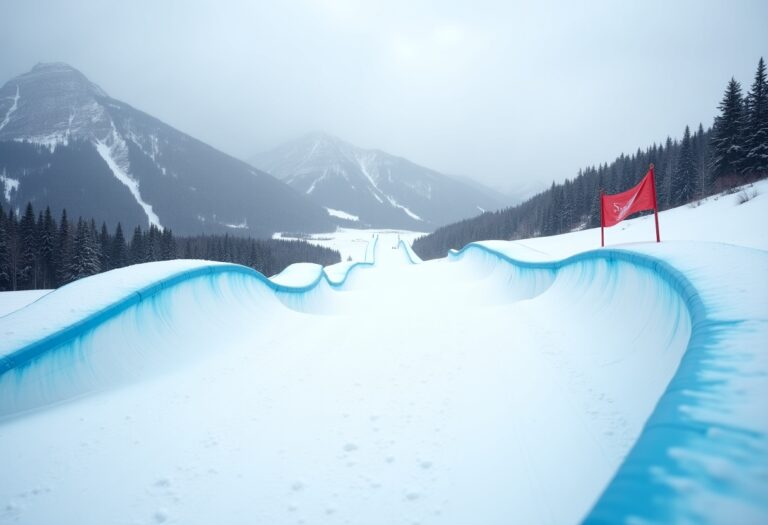 Atleti in azione durante una gara di snowboard cross a Cogne