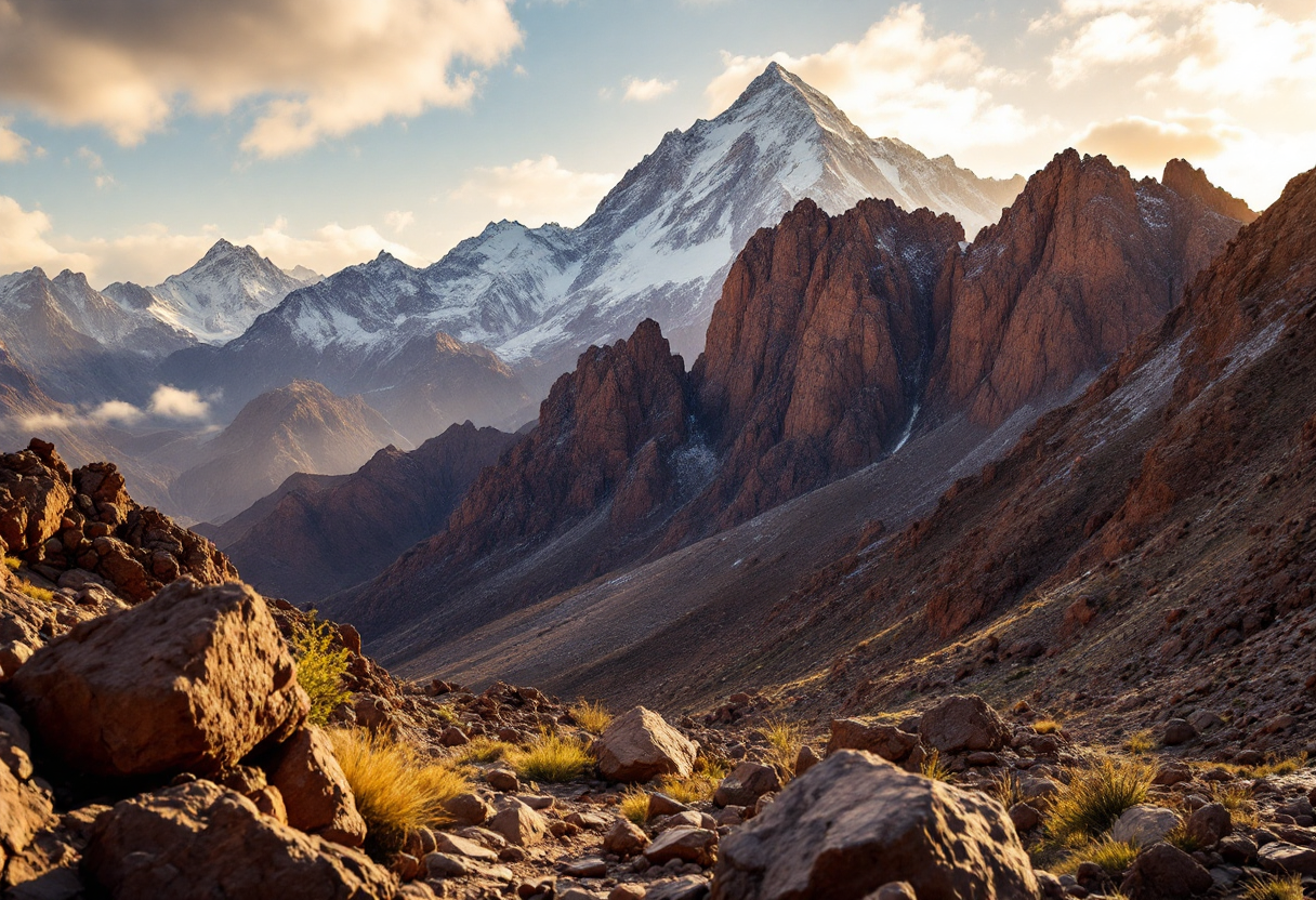 Panorama di Jbel Toubkal, la vetta più alta del Marocco