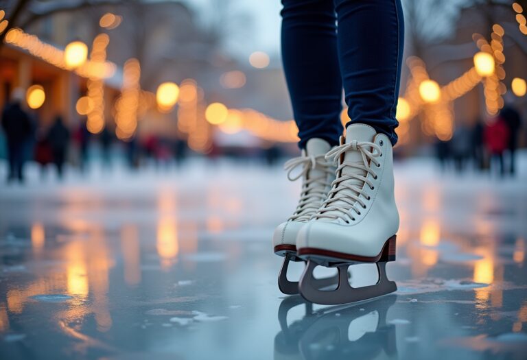 Persone che pattinano su ghiaccio a Ice Park Lucca