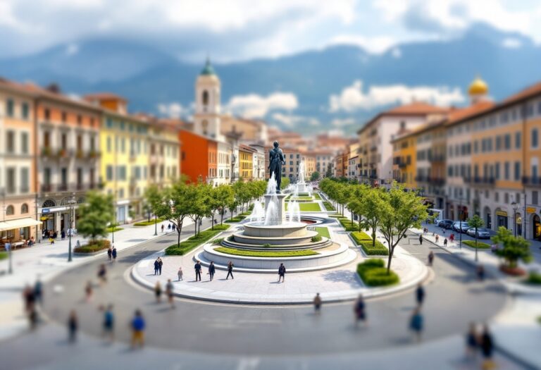 Piazza Libertà a Luino con eventi e innovazione