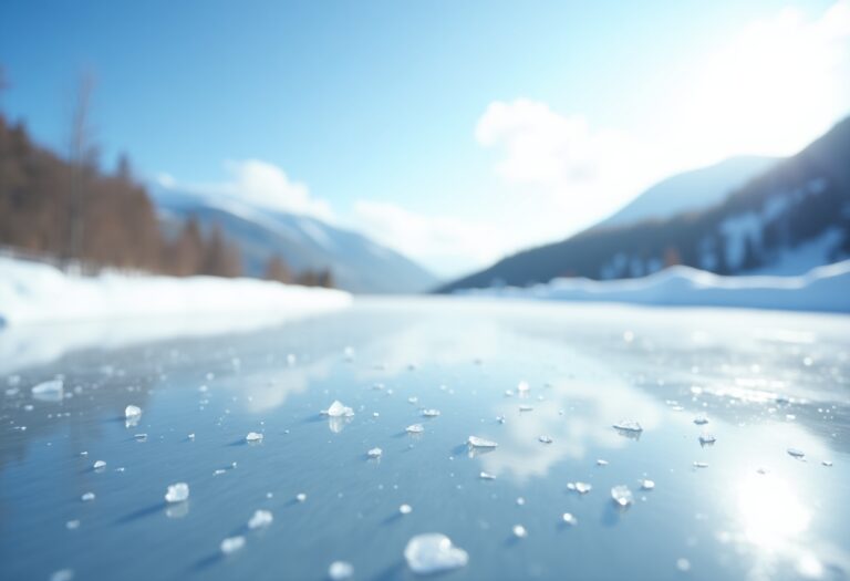 Vista panoramica delle piste di pattinaggio su ghiaccio