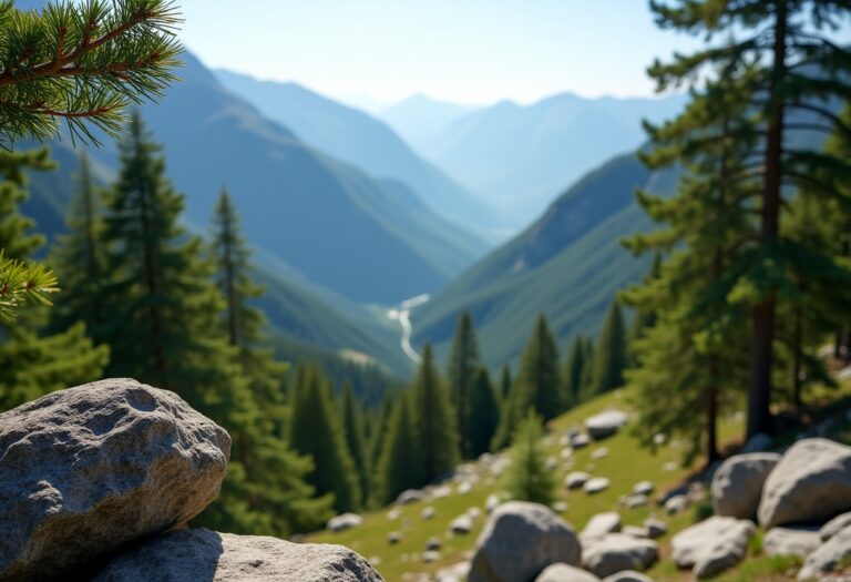 Vista panoramica di un rifugio montano immerso nella natura