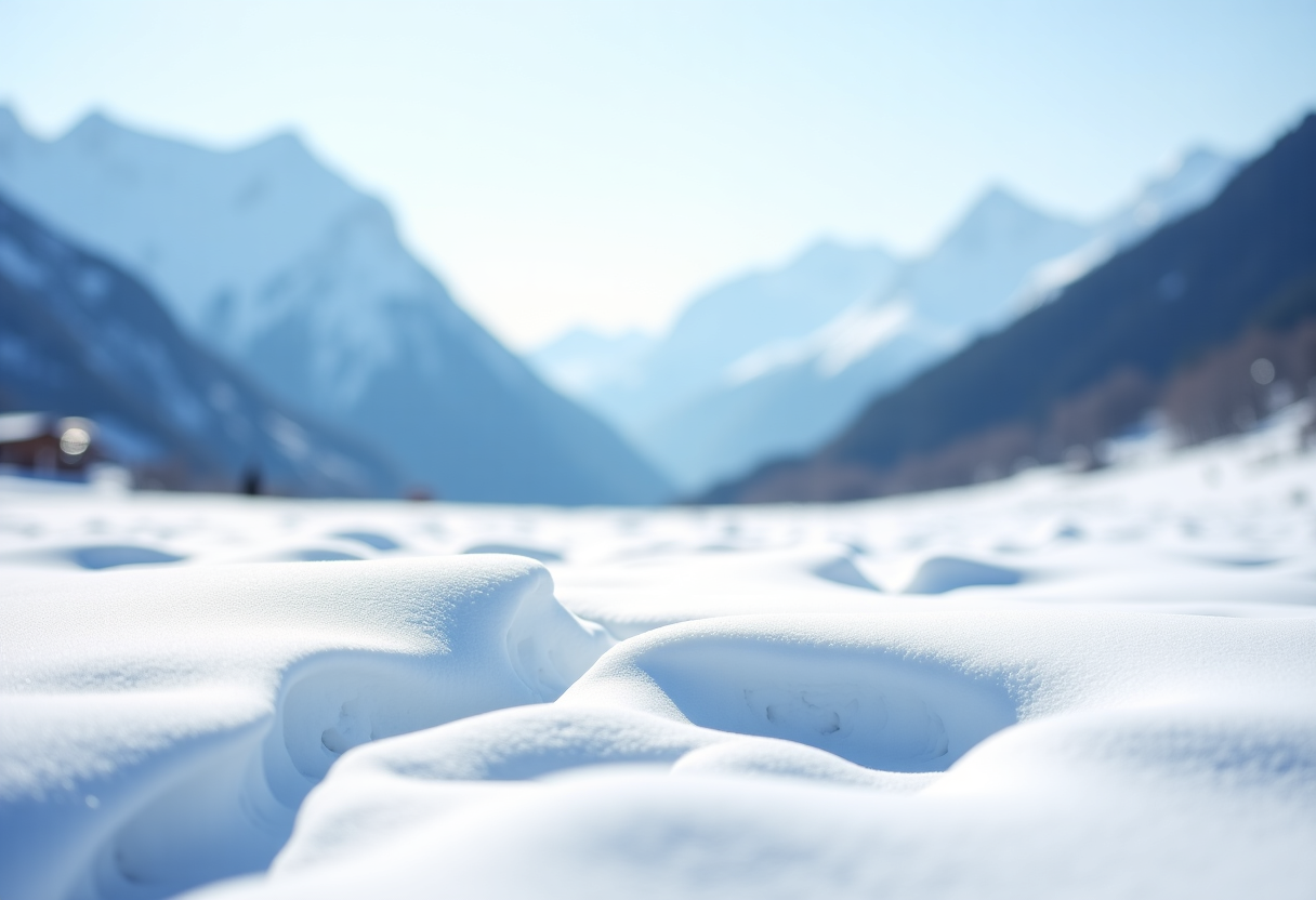 Scena di sci di fondo e biathlon in Valle d'Aosta