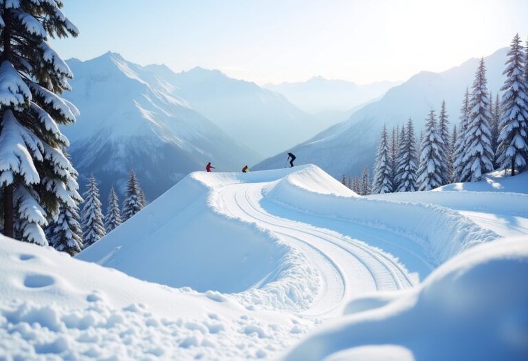 Atleti in azione durante una gara di snowboard cross