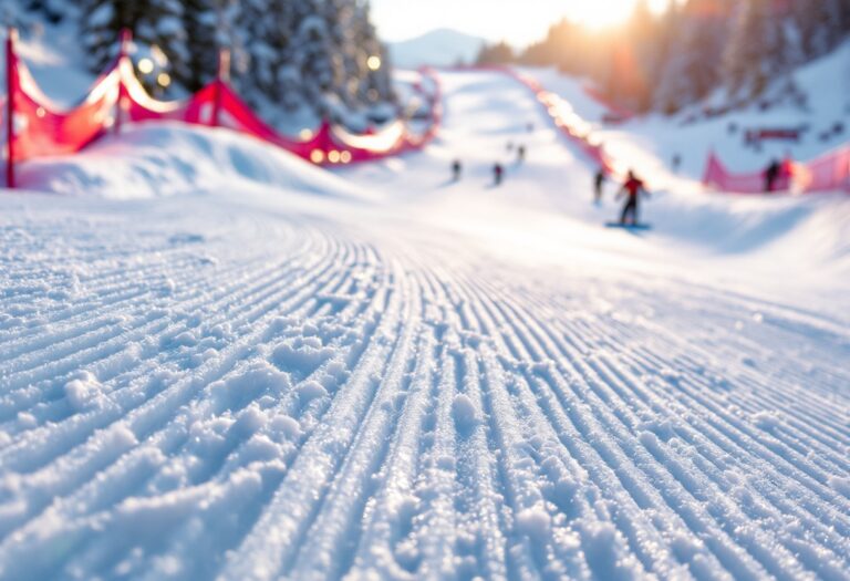 Atleta in azione durante una gara di snowboard cross