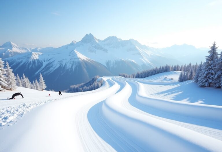 Atleta in azione durante una gara di snowboard cross