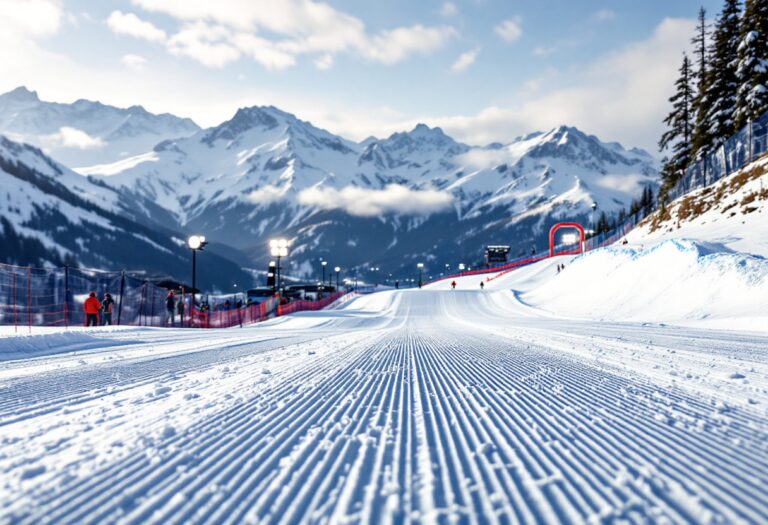 Atleti in azione durante una gara di snowboard cross