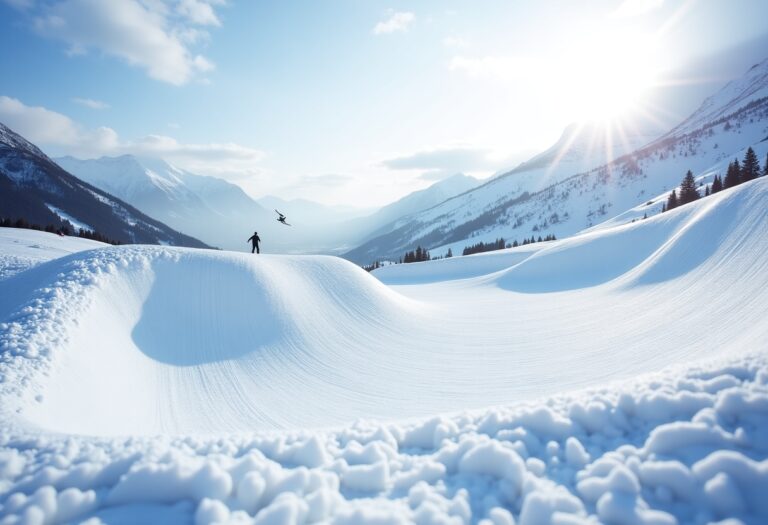 Atleti in azione durante una gara di snowboard cross