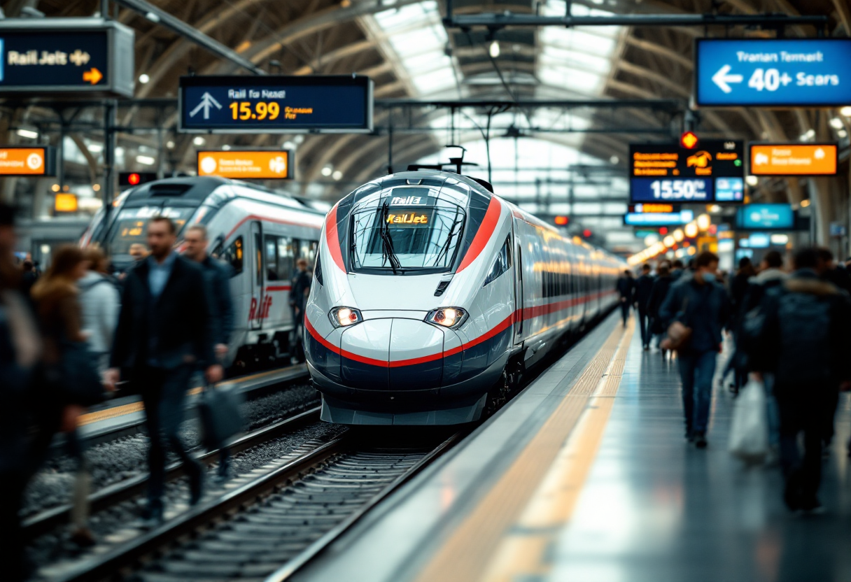 Treno in viaggio tra Germania e Italia