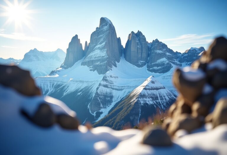 Vista panoramica del Vigilius Mountain Resort tra le Dolomiti