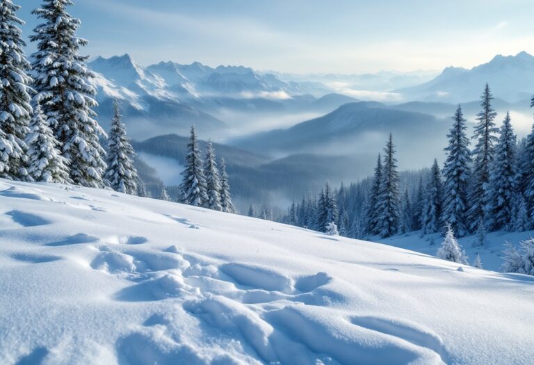 Escursionisti in montagna durante le vacanze di dicembre