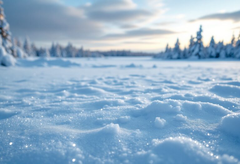 Paesaggio innevato della Lapponia svedese con attività invernali