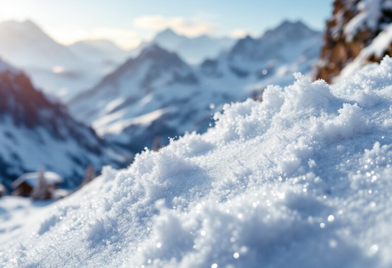 Panorama di Bormio e Livigno con neve e montagne