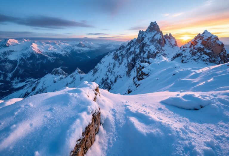 Celebrazioni di Capodanno tra le vette italiane innevate