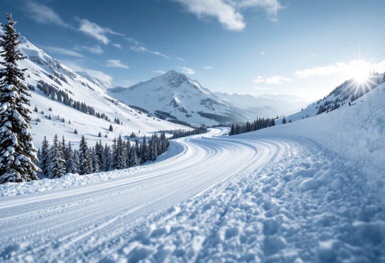 Atleta che gareggia nello snowboard cross su una pista innevata