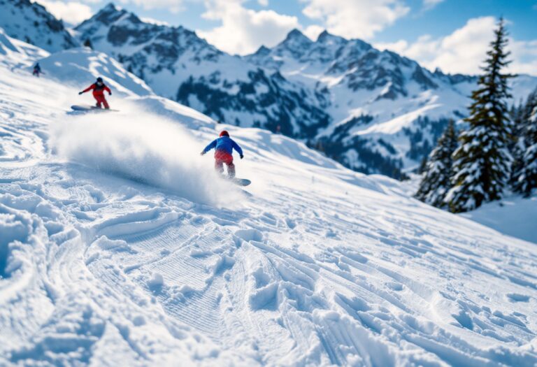 Atleti in competizione nel snowboard cross invernale