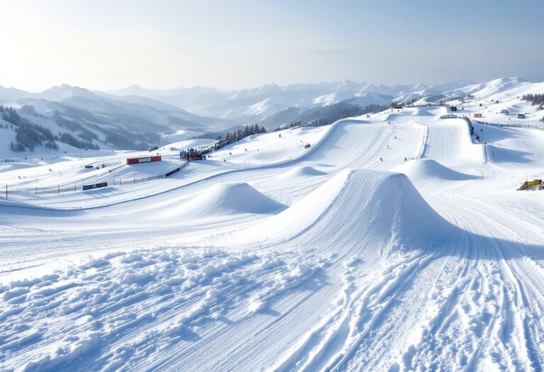 Atleti in azione durante una gara di snowboard cross