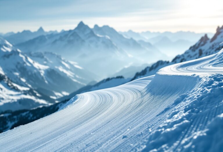 Atleta in azione durante una gara di snowboard cross