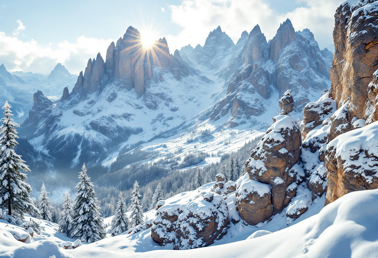 Sport e natura nelle montagne venete in inverno