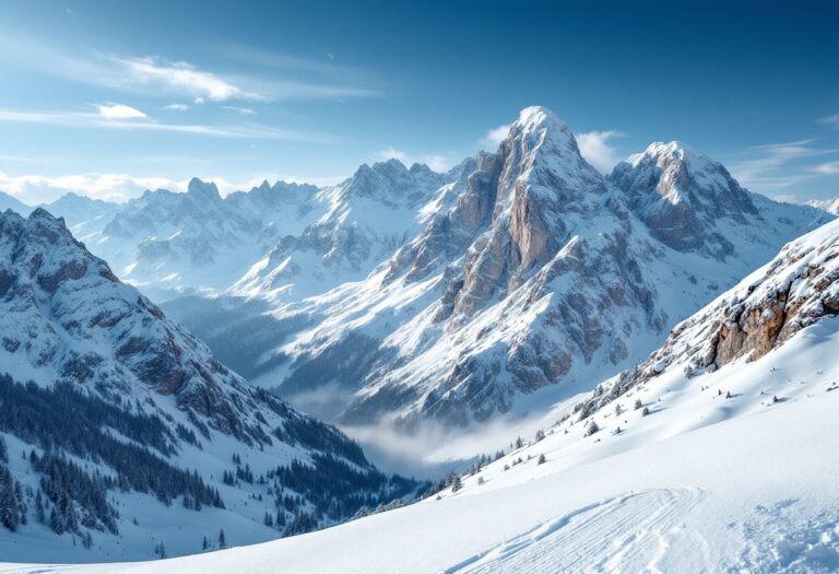 Panorama invernale delle escursioni nel Tirolo