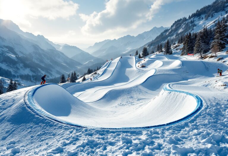 Atleti in azione durante una gara di snowboard cross