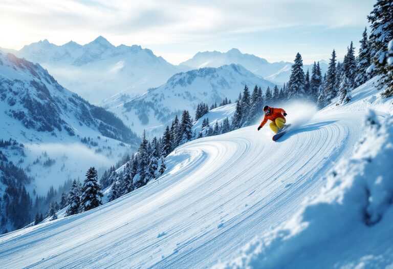 Atleti in azione durante una gara di snowboard cross