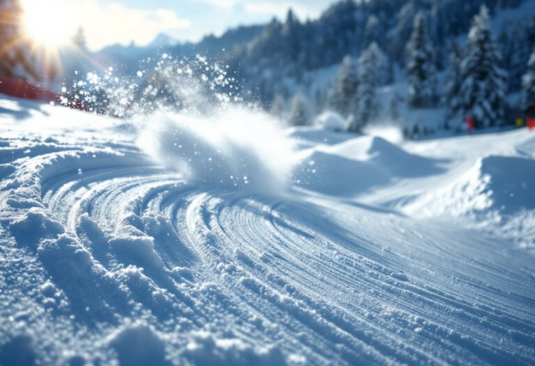 Atleti in azione durante una gara di snowboard cross