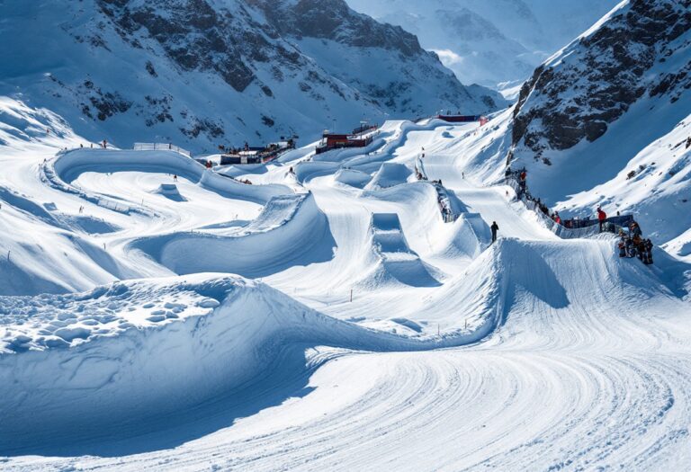 Atleti in azione durante una gara di snowboard cross