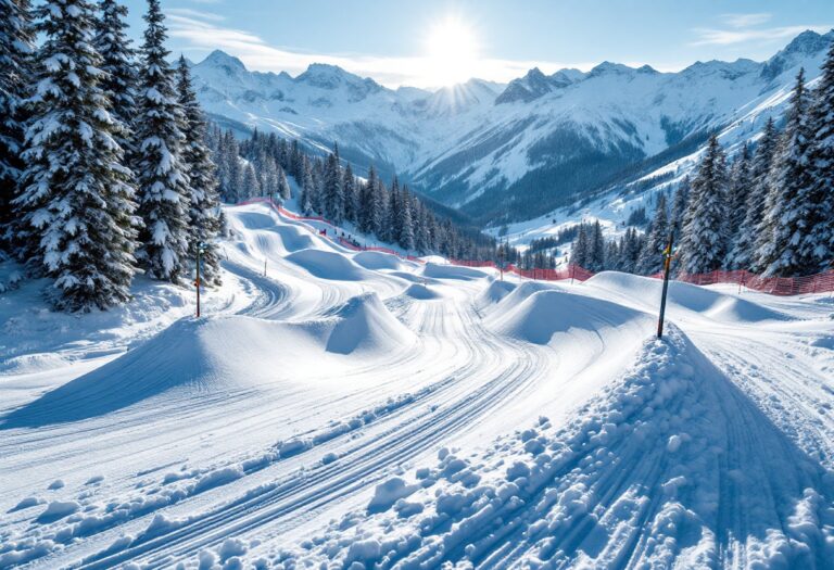 Atleti in azione durante una gara di snowboard cross