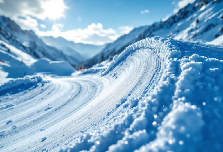 Atleti in gara durante una competizione di snowboard cross