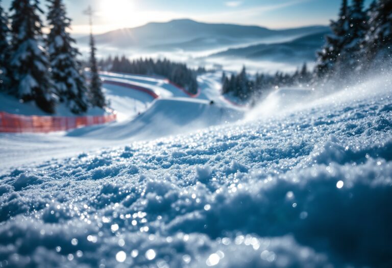 Atleti in azione durante una gara di snowboard cross