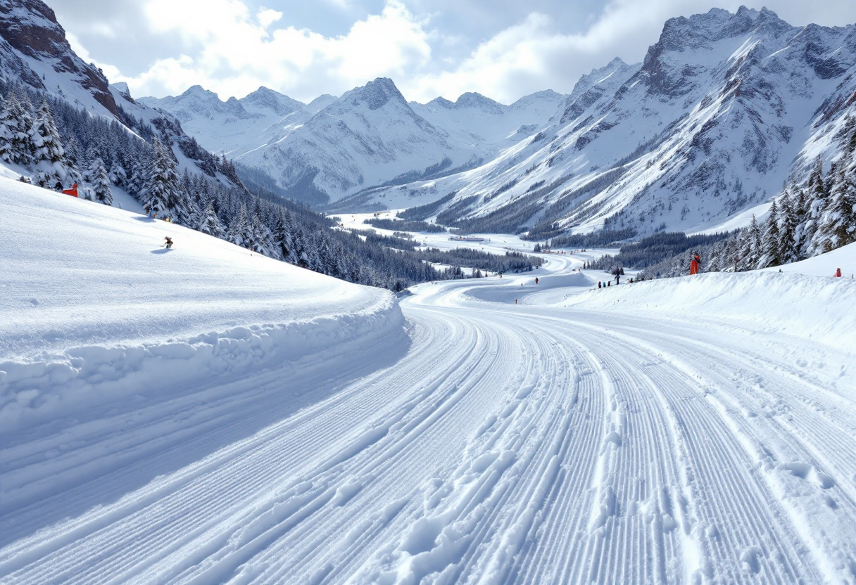 Atleti in azione durante una gara di snowboard cross