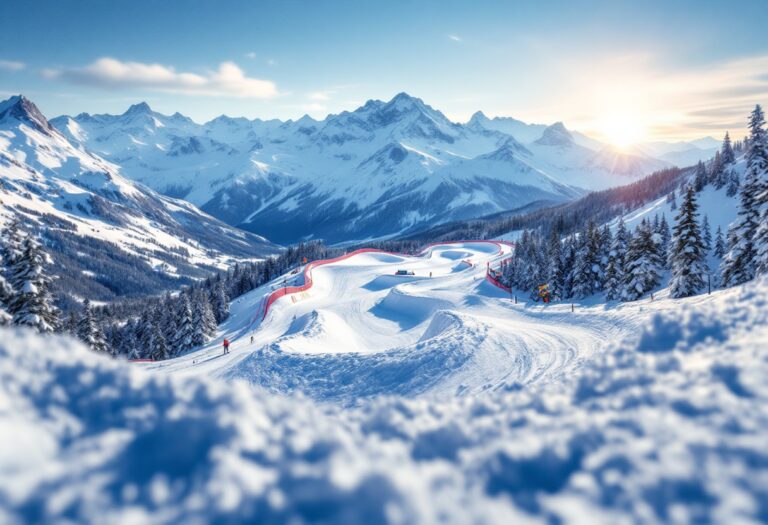 Atleti in azione durante una gara di snowboard cross