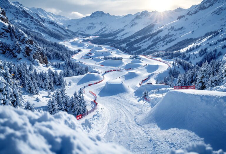 Atleti in azione durante una gara di snowboard cross