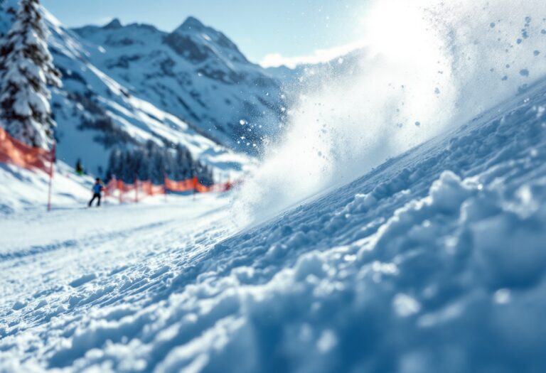 Atleti in azione durante una gara di snowboard cross