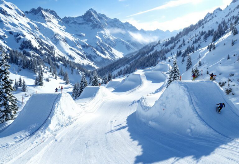 Atleti in azione durante una gara di snowboard cross