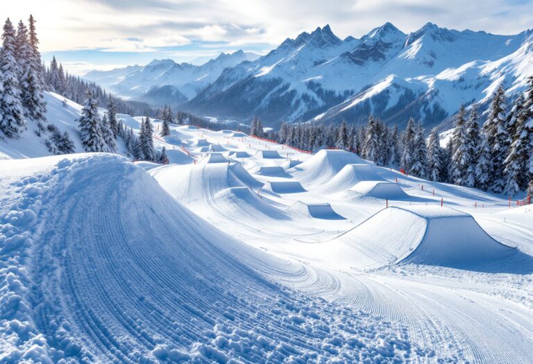 Atleti in azione durante una gara di snowboard cross