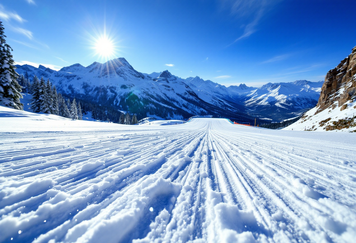 Atleti in azione durante una gara di snowboard cross