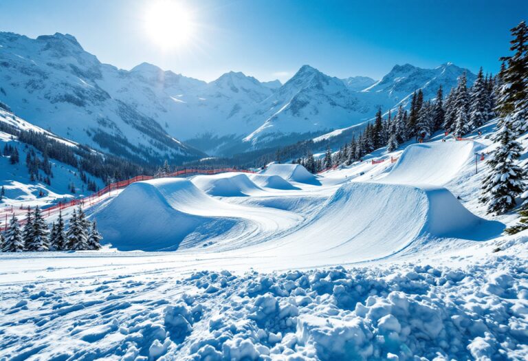 Atleti in azione durante una gara di snowboard cross