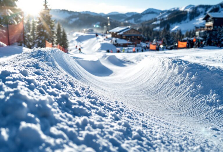 Atleti in azione durante una gara di snowboard cross