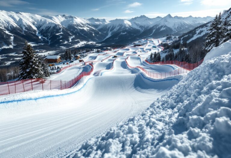 Atleti in azione durante le gare di snowboard cross a Davos