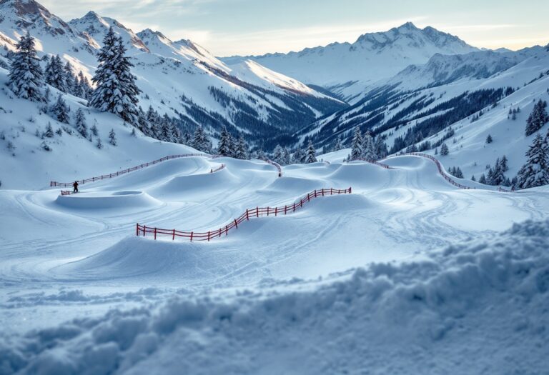 Atleti in azione durante una gara di snowboard cross a Pila