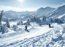 Atleti in azione durante una gara di snowboard cross a Pragelato