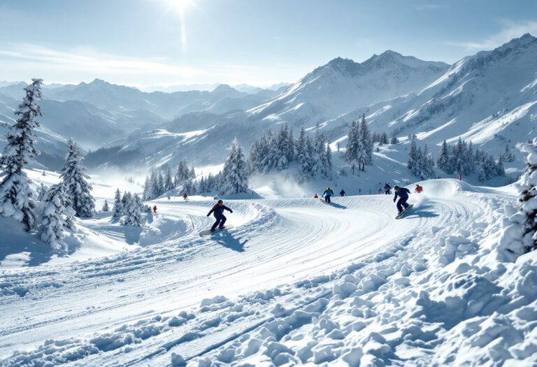 Atleti in azione durante una gara di snowboard cross a Pragelato